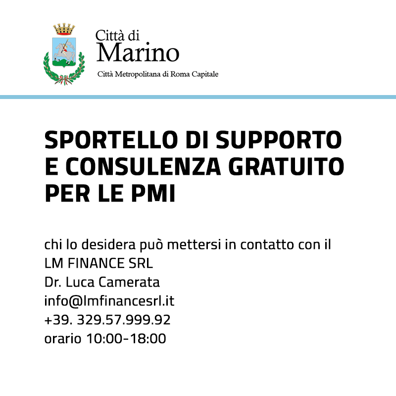 Marino, al via sportello di supporto e consulenza gratuito per le PMI