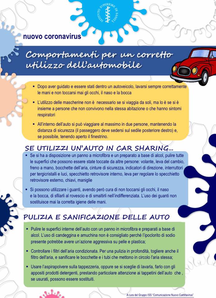 Emergenza-Coronavirus, comportamenti per un corretto utilizzo della propria automobile