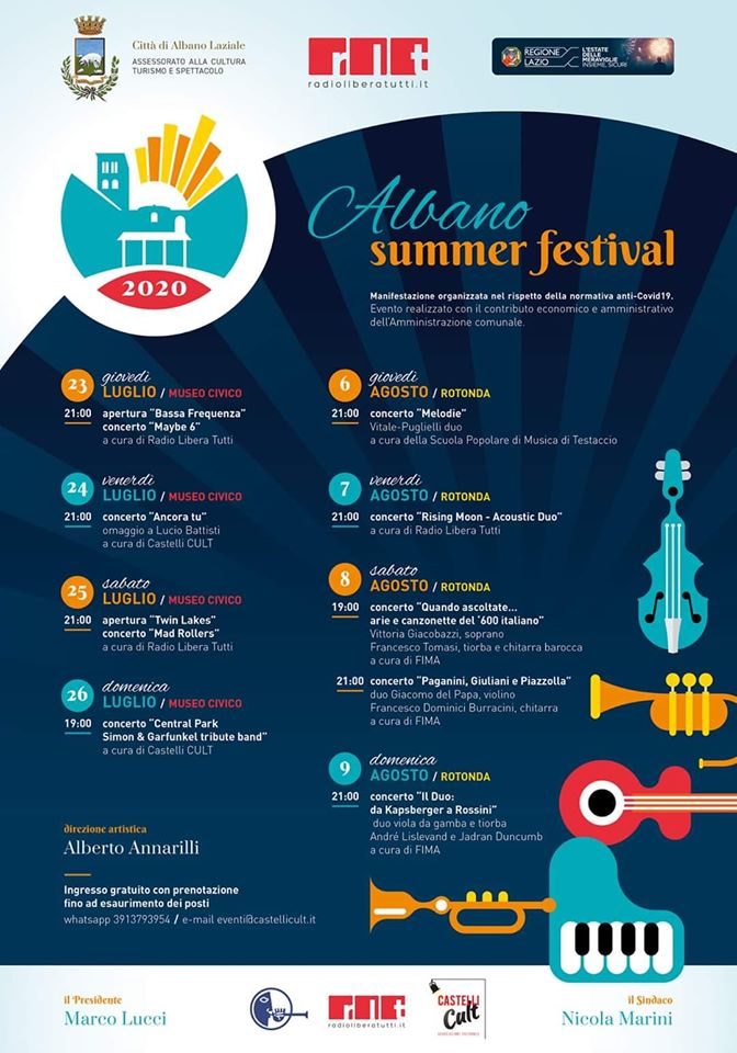 Albano Laziale, al via l'”Albano Summer Festival 2020″