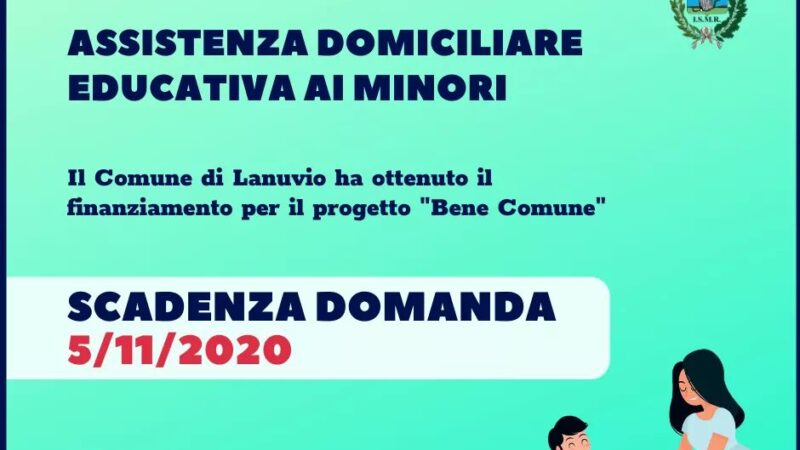 Lanuvio, al via il progetto “bene comune”: assistenza domiciliare educativa ai minori