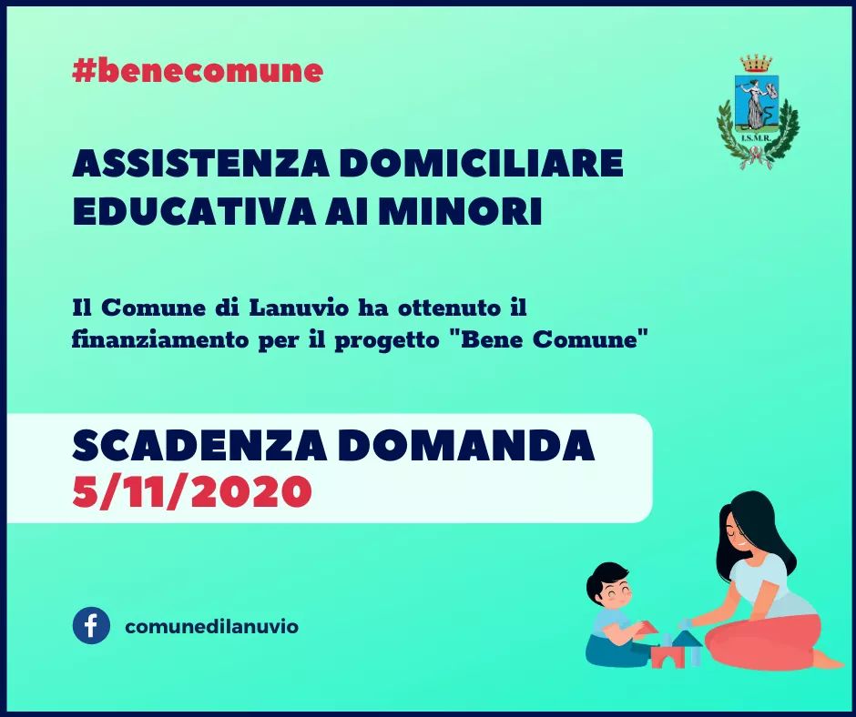 Lanuvio, al via il progetto “bene comune”: assistenza domiciliare educativa ai minori