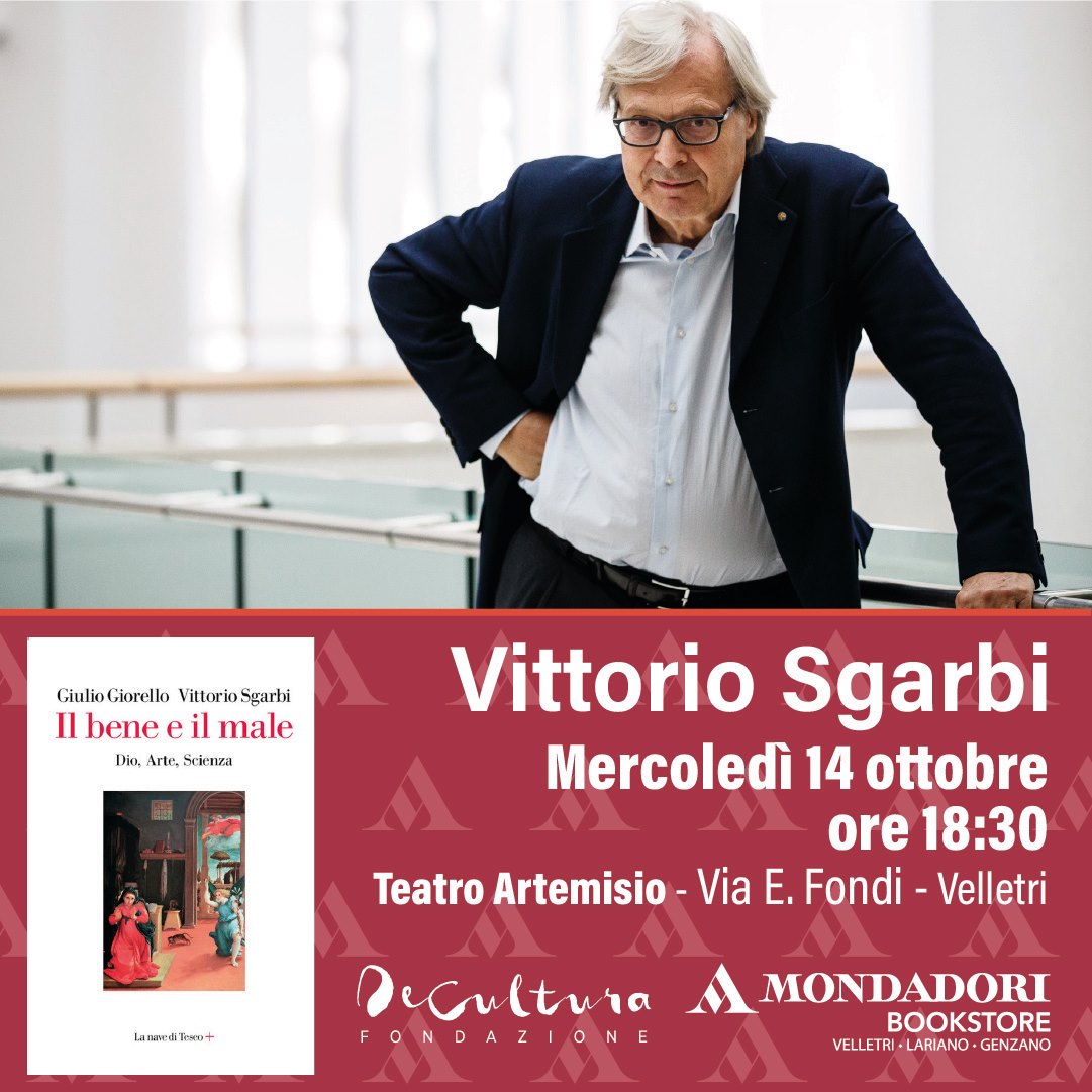 Velletri – Vittorio Sgarbi ospite della libreria Mondadori Bookstore presso il teatro Artemisio “Gian Maria Volonté”