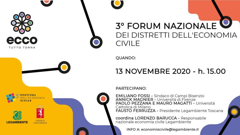 3° Forum Nazionale Distretti Economia Civile, presente il Distretto Castelli Romani e Prenestini