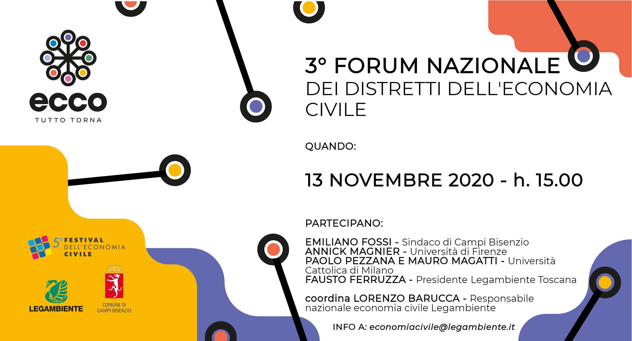 3° Forum Nazionale Distretti Economia Civile, presente il Distretto Castelli Romani e Prenestini