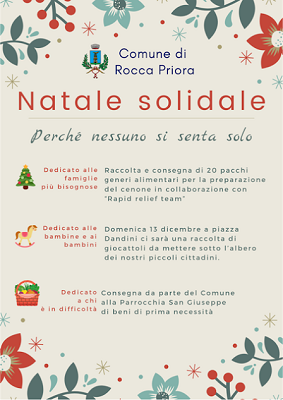 Rocca Priora, Natale Solidale 2020: le iniziative promosse dal Comune