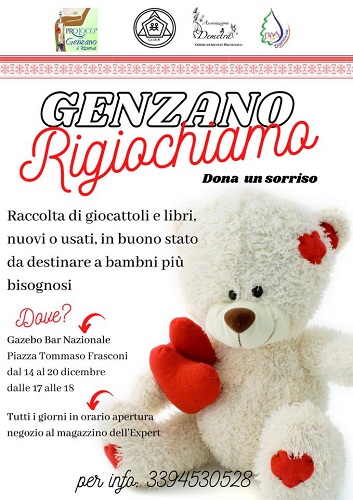 Genzano, dal 14 al 20 dicembre “Rigiochiamo”: raccolta giocattoli, libri e peluche per bambini