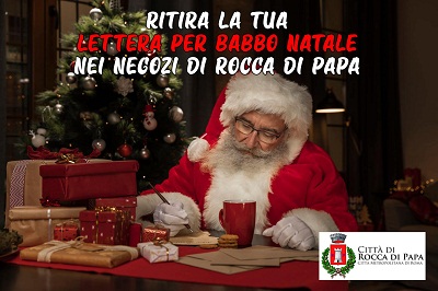 Rocca di Papa, Comune per i bambini: “Ritira la tua lettera per Babbo Natale nei negozi”