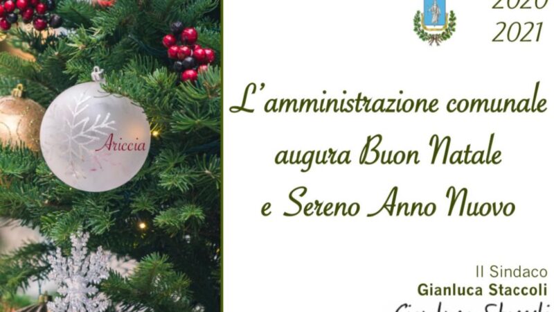 Ariccia – Gli auguri del Sindaco Staccoli per Natale