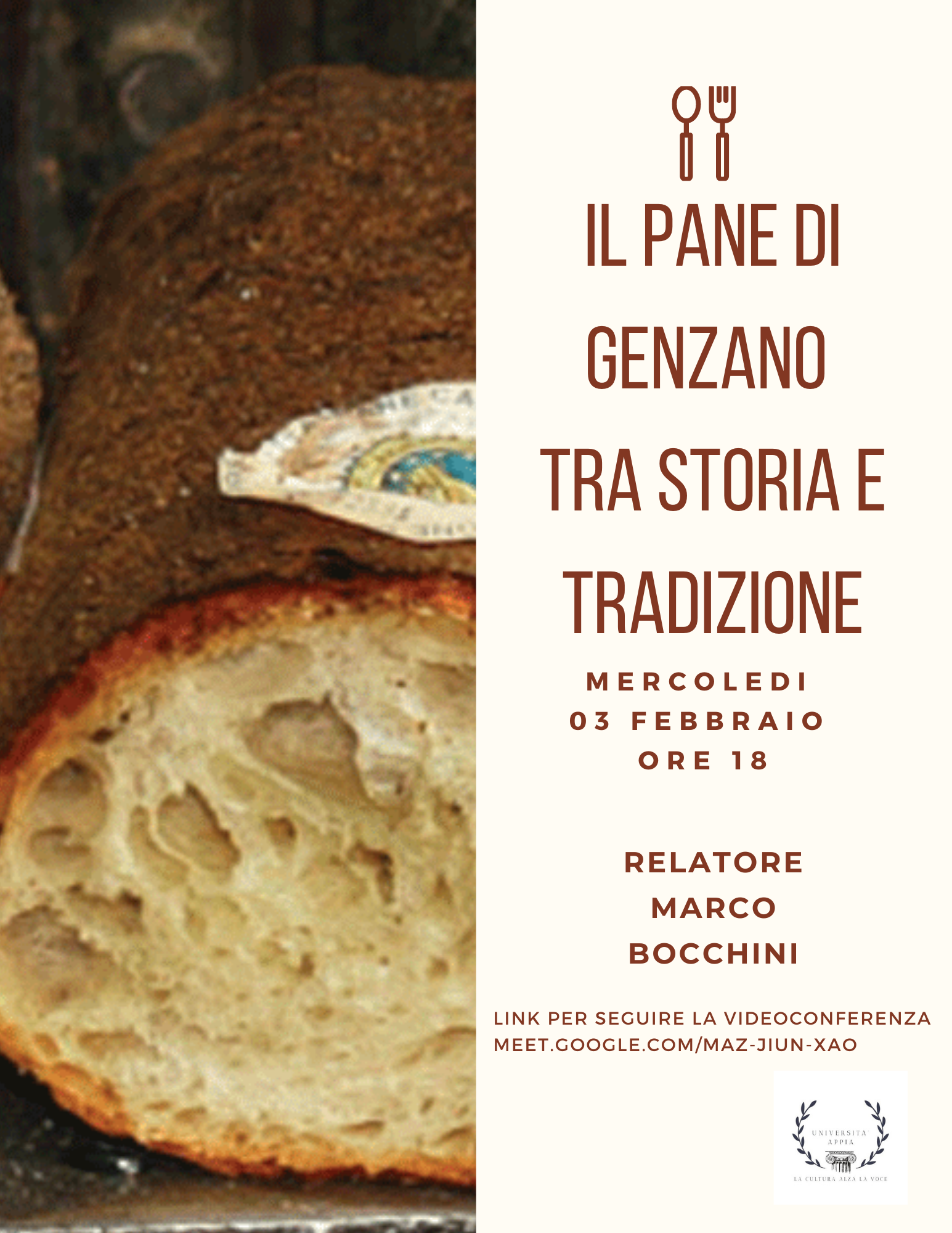 Mercoledì della Cultura, 3 febbraio “Il pane di Genzano tra storia e tradizione” con Marco Bocchini