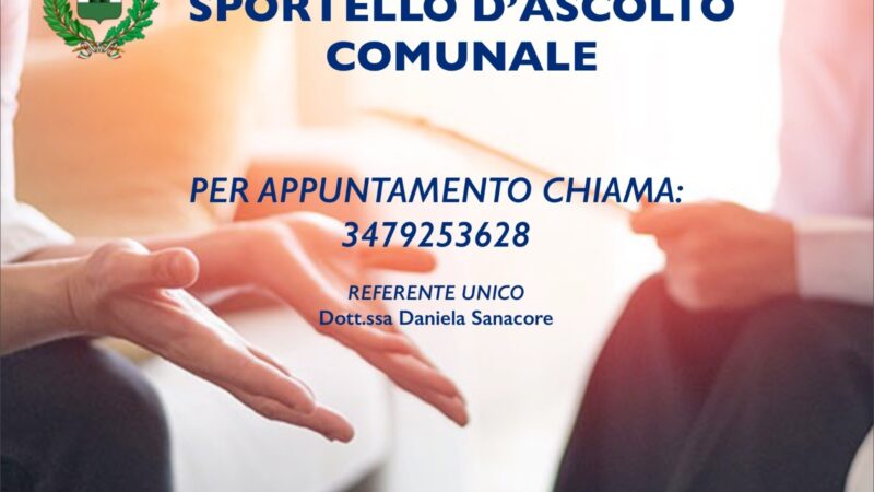 Monte Compatri, al via dal 1 febbraio lo sportello gratuito d’ascolto