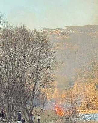 Incendio al Lago di Castel Gandolfo, interviene Protezione Civile. Due ore di lavoro