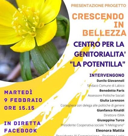 Labico, 9 febbraio presentazione del centro per la genitorialità “La potentilla”