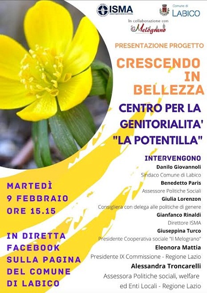 Labico, 9 febbraio presentazione del centro per la genitorialità “La potentilla”