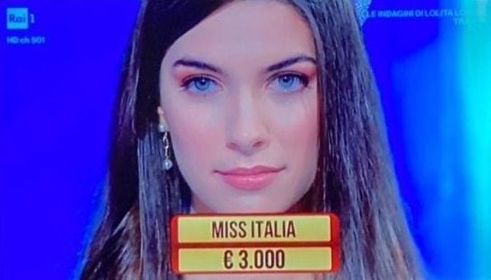 Rai 1, Miss Italia Martina Sambucini (di Frascati) ai “Soliti Ignoti”