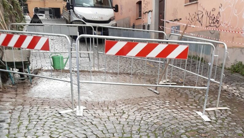 Marino, ripristinato selciato in Via del Giardino Vecchio