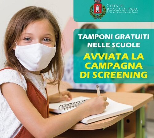 Rocca di Papa, tamponi gratuiti nelle scuole: avviata campagna di screening