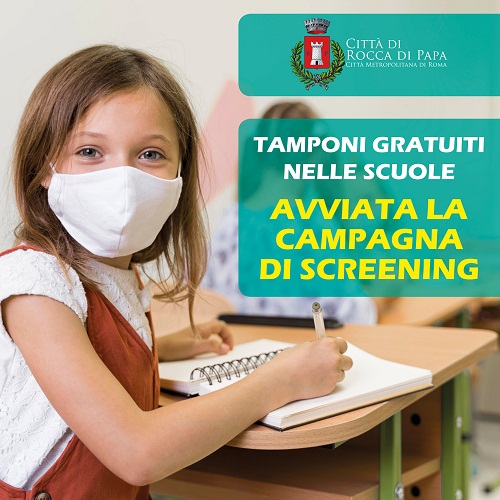 Rocca di Papa, tamponi gratuiti nelle scuole: avviata campagna di screening