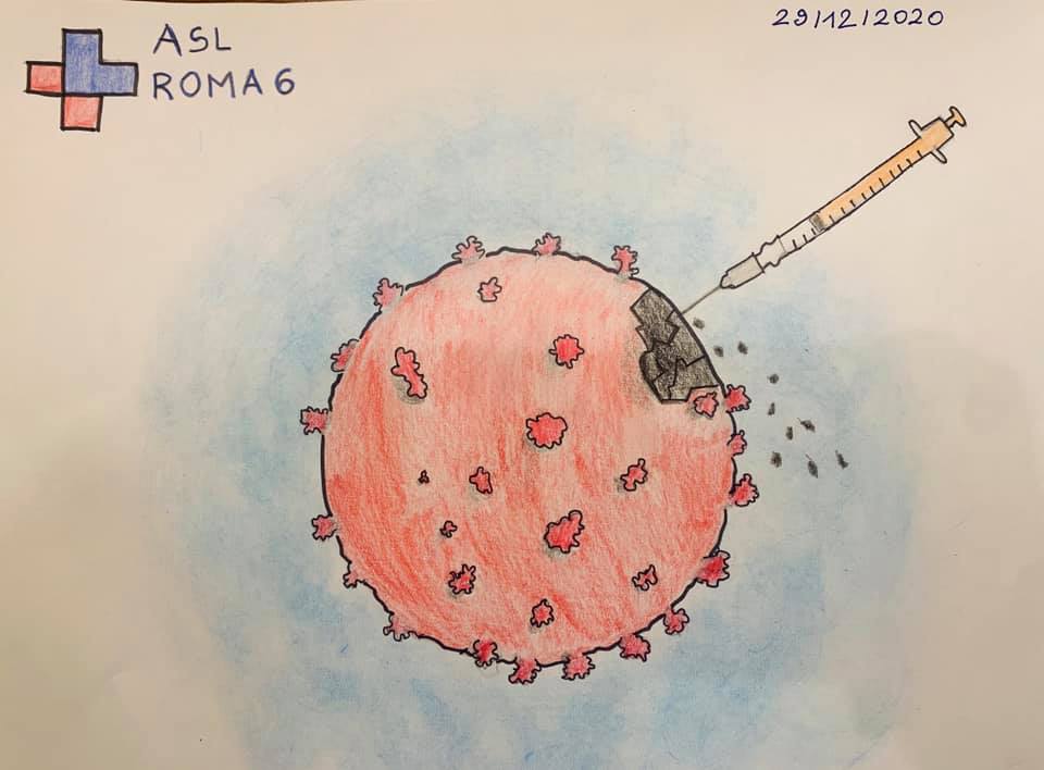 Asl Roma 6, il disegno di speranza di Giorgia “distrugge” il Coronavirus