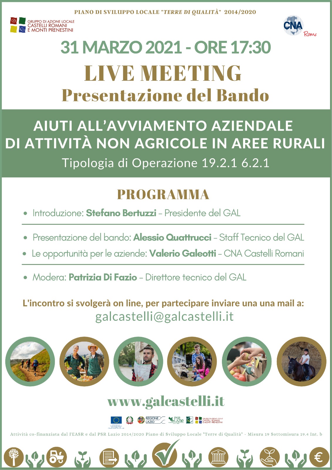 Gal Castelli Romani, 31 marzo presentazione bando per attività non agricole in aree rurali