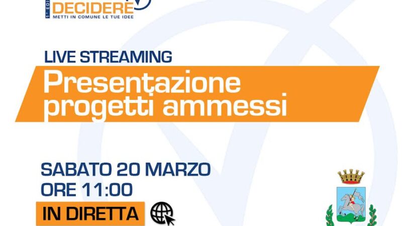 Marino, Bilancio Partecipato 2021 – 20 marzo presentazione streaming dei progetti ammessi