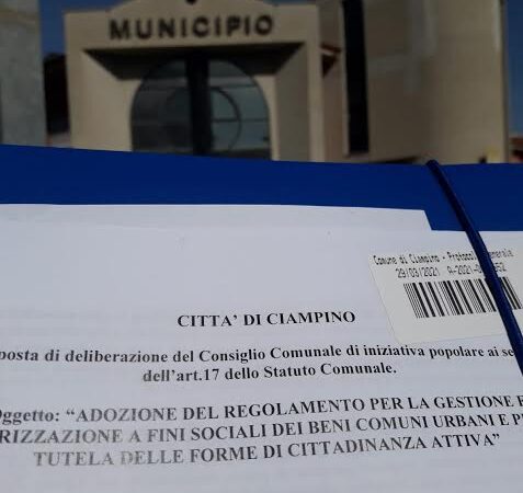 Ciampino, Associazioni protocollano delibera di iniziativa popolare sui Beni Comuni Urbani