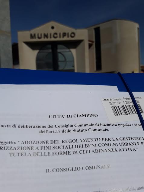 Ciampino, Associazioni protocollano delibera di iniziativa popolare sui Beni Comuni Urbani