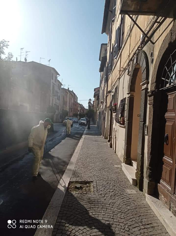 Zagarolo, sanificazione straordinaria al centro urbano e a Valle Martella