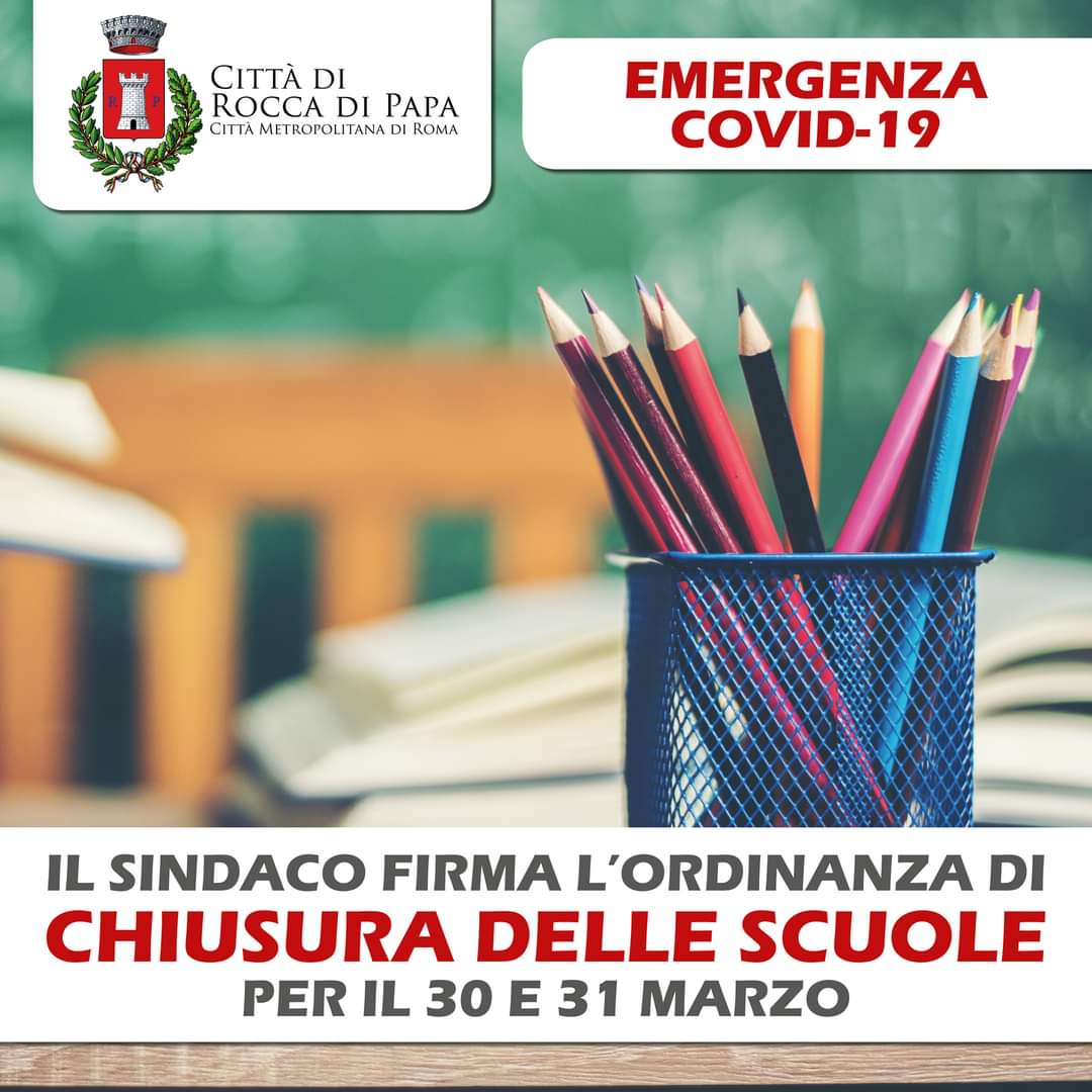 Rocca di Papa, Cimino firma ordinanza di chiusura scuole per 30 e 31 marzo