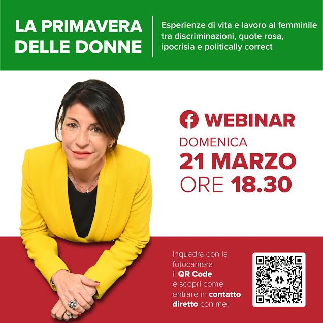 Marino – “La primavera delle donne”, webinar al femminile nel salotto online di Gabriella De Felice