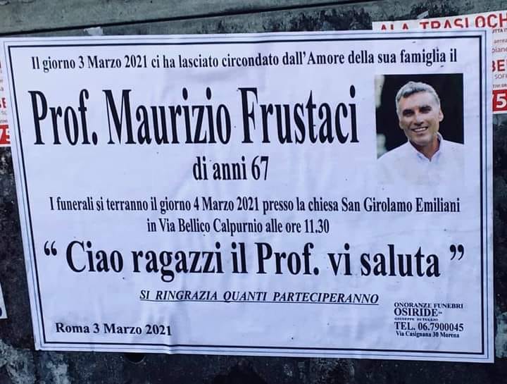 Morena, è morto il professor Maurizio Frustaci. Domani i funerali