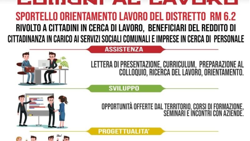 Lanuvio, domani alla Scuola Galieti (Campoleone) aprirà lo Sportello Lavoro