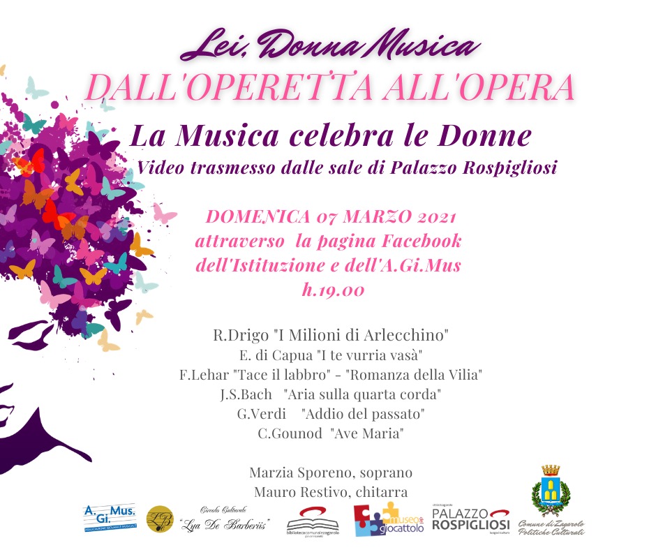 Marzo Donna – Zagarolo, “Dall’Operetta all’opera”, concerto musicale online da Palazzo Rospigliosi