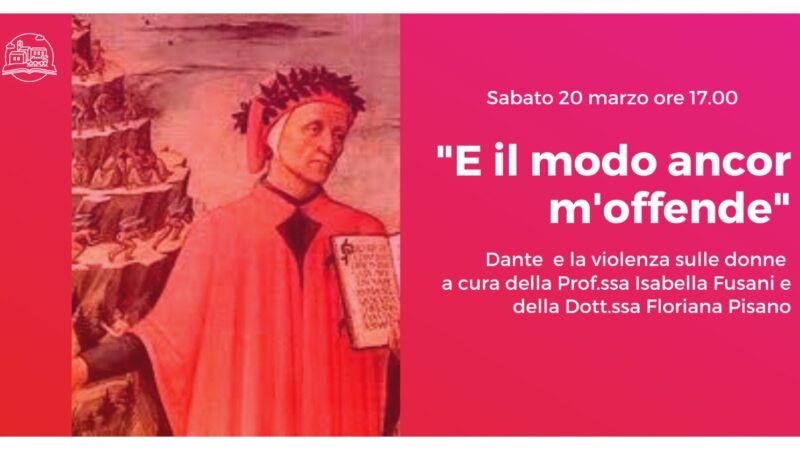 Colonna, 20 marzo evento online “E il modo ancor m’offende” Dante e la violenza sulle donne