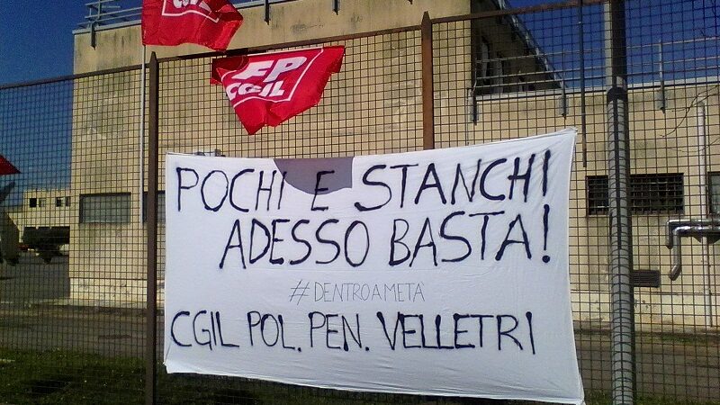 Carceri strapiene, la protesta della FP CGIL arriva anche a Velletri