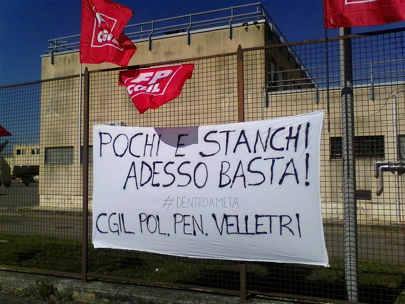 Carceri strapiene, la protesta della FP CGIL arriva anche a Velletri