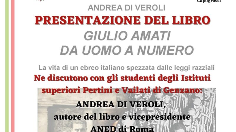 Genzano, domani presentazione libro “Giulio Amati. Da uomo a numero” di Andrea Di Veroli