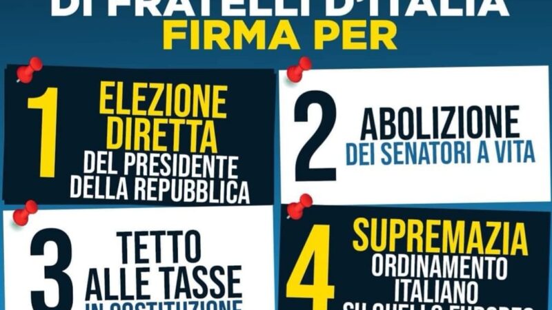 Castel Gandolfo con Angeletti torna a sostenere Fratelli d’Italia: 4 proposte