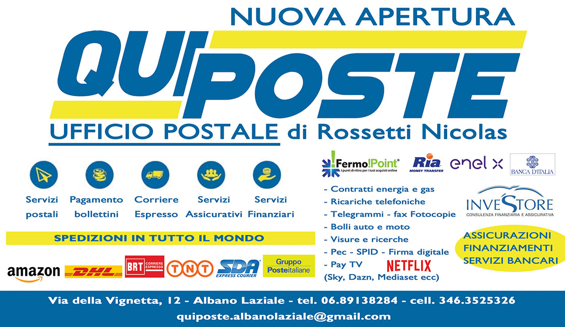 Albano, “Qui Poste” il servizio postale rapido ed efficace