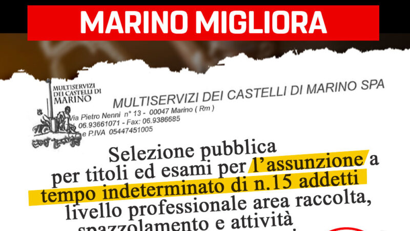 Multiservizi Marino, continuano le assunzioni di personale