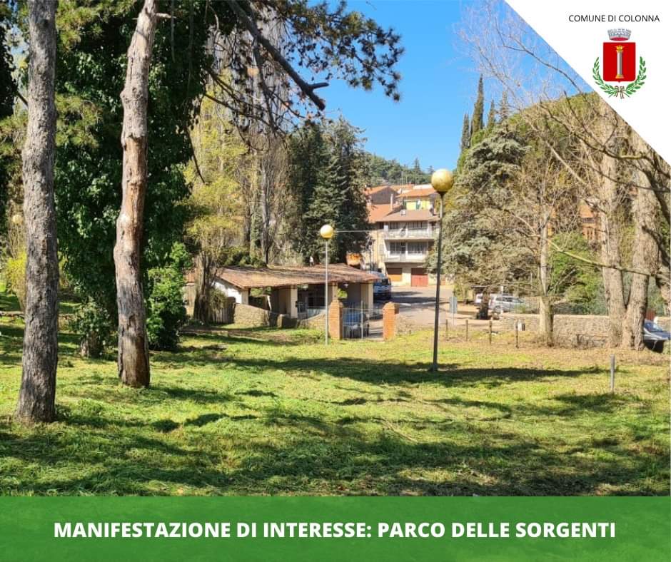 Colonna, pubblicata manifestazione di interesse per il Parco delle Sorgenti