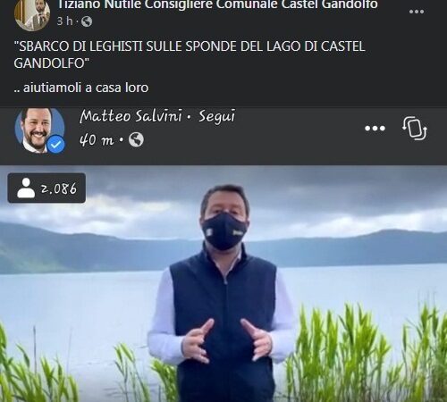 Castel Gandolfo, Nutile stuzzica Salvini: “Chiudiamo i porti… e le porte”