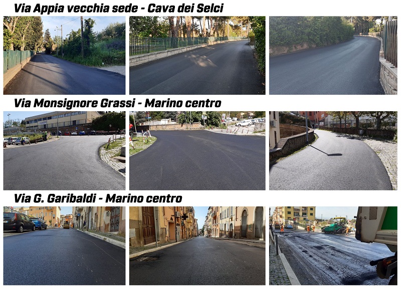 Marino, al centro e a Cava dei Selci proseguono i lavori di rifacimento strade