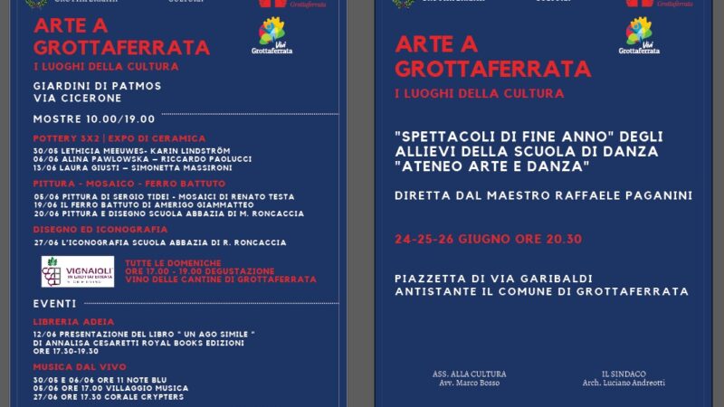 Arte a Grottaferrata, al via il cartellone di eventi della consulta della cultura