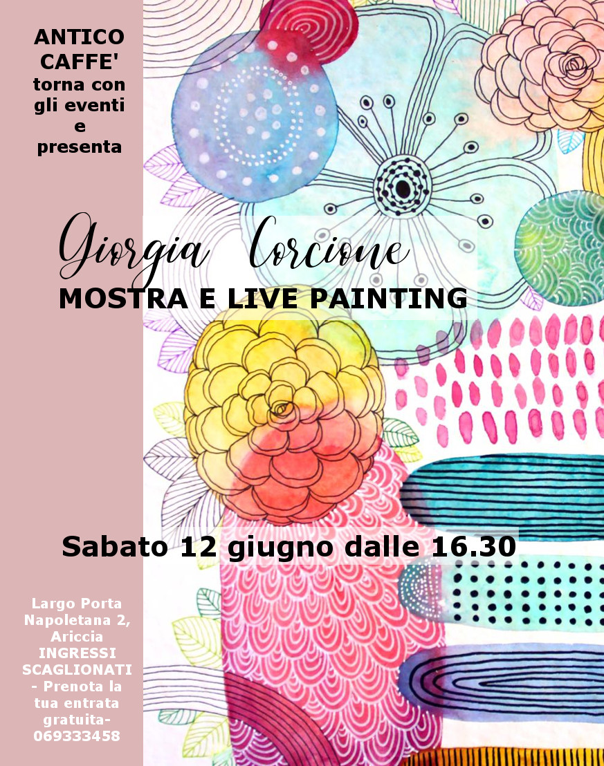 Ariccia, 12 giugno live painting all’Antico Caffè con Giorgia Corcione