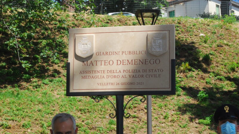 Velletri, inaugurazione del parco a nome di Matteo Demenego