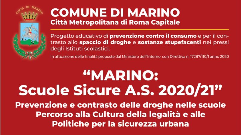 Marino, concluso il progetto “scuole sicure A.S 2020/2021”