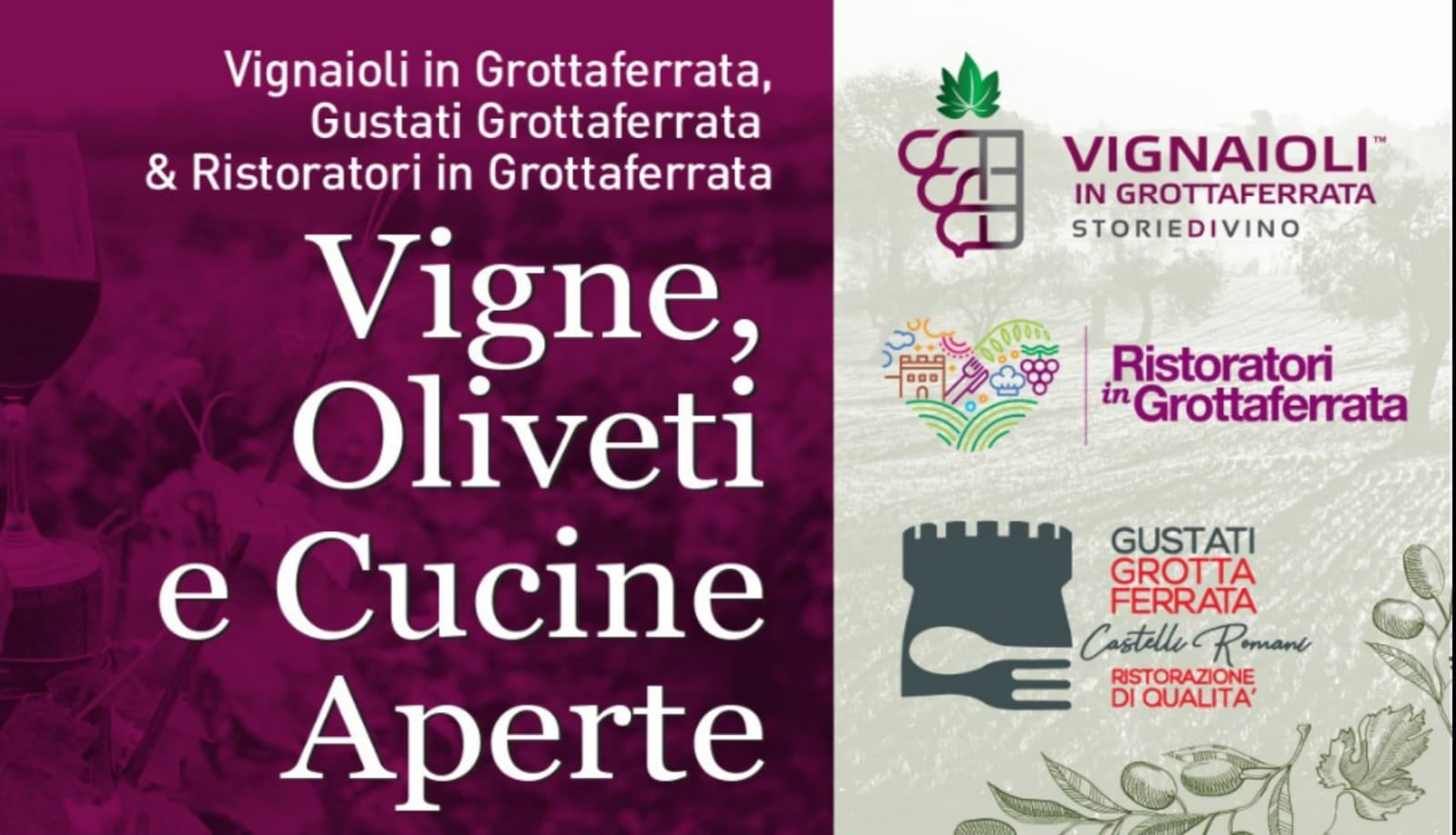 Grottaferrata, 19 e 20 Giugno “Vigne, Oliveti e Cucine Aperte”