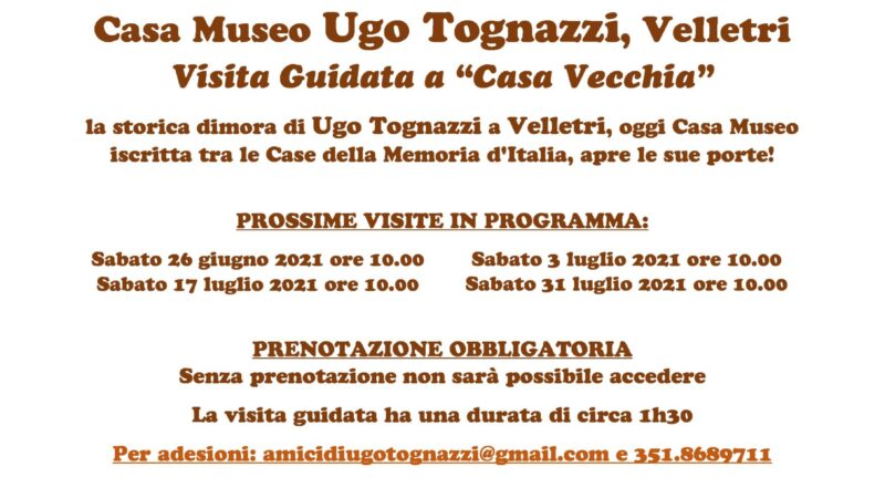 Velletri, apertura al pubblico di “Casa Vecchia” la Casa Museo di Ugo Tognazzi