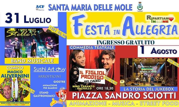 Santa Maria delle Mole, grande successo per la “Festa in Allegria”