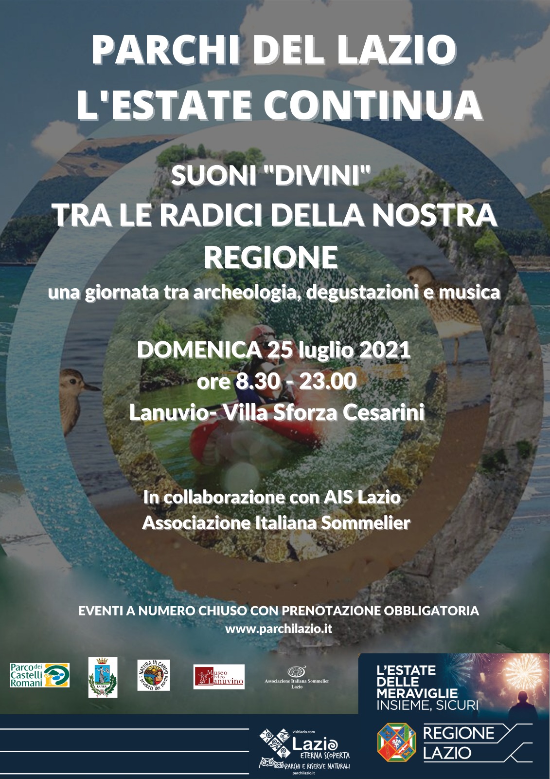 LANUVIO, domenica 25 luglio a Villa Sforza Cesarini appuntamento con “I parchi del Lazio, l’estate comincia qui”